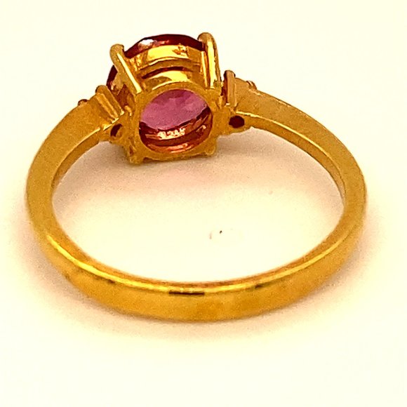 Red Mahenge Spinel 1.66ct Diamonds 18K Gold Ring - Picture 4 of 6